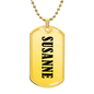 Susanne v01 - 18k Gold Finished Luxury Dog Tag Necklace
