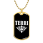 Terri v03a - 18k Gold Finished Luxury Dog Tag Necklace