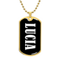 Lucia v03 - 18k Gold Finished Luxury Dog Tag Necklace