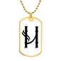 Initial H v001-34 - 18k Gold Finished Luxury Dog Tag Necklace