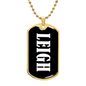 Leigh v03 - 18k Gold Finished Luxury Dog Tag Necklace