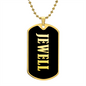Jewell v02 - 18k Gold Finished Luxury Dog Tag Necklace