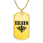 Eileen v01a - 18k Gold Finished Luxury Dog Tag Necklace