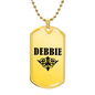 Debbie v01a - 18k Gold Finished Luxury Dog Tag Necklace