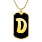 Initial D v2b - 18k Gold Finished Luxury Dog Tag Necklace