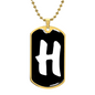 Initial H v3b - 18k Gold Finished Luxury Dog Tag Necklace