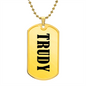 Trudy v01 - 18k Gold Finished Luxury Dog Tag Necklace