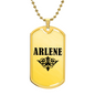 Arlene v01a - 18k Gold Finished Luxury Dog Tag Necklace