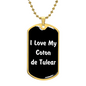 Love My Coton de Tulear v6 - 18k Gold Finished Luxury Dog Tag Necklace