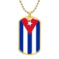 Cuban Flag - 18k Gold Finished Luxury Dog Tag Necklace