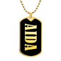 Aida v02 - 18k Gold Finished Luxury Dog Tag Necklace