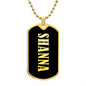 Shanna v02 - 18k Gold Finished Luxury Dog Tag Necklace