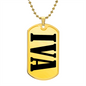 Iva v01 - 18k Gold Finished Luxury Dog Tag Necklace