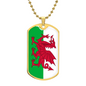 Welsh Flag - 18k Gold Finished Luxury Dog Tag Necklace