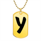 Initial Y v1b - 18k Gold Finished Luxury Dog Tag Necklace