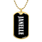 Janelle v03 - 18k Gold Finished Luxury Dog Tag Necklace