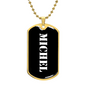 Michel v3 - 18k Gold Finished Luxury Dog Tag Necklace