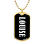 Louise v01w - 18k Gold Finished Luxury Dog Tag Necklace