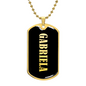 Gabriela v02 - 18k Gold Finished Luxury Dog Tag Necklace