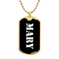 Mary v3 - 18k Gold Finished Luxury Dog Tag Necklace