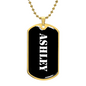Ashley v3 - 18k Gold Finished Luxury Dog Tag Necklace