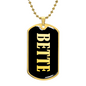 Bette v02 - 18k Gold Finished Luxury Dog Tag Necklace