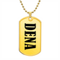 Dena v01 - 18k Gold Finished Luxury Dog Tag Necklace
