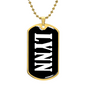Lynn v01w - 18k Gold Finished Luxury Dog Tag Necklace