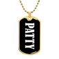 Patty v01w - 18k Gold Finished Luxury Dog Tag Necklace