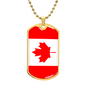Canadian Flag - 18k Gold Finished Luxury Dog Tag Necklace