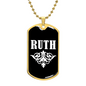 Ruth v03a - 18k Gold Finished Luxury Dog Tag Necklace