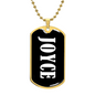 Joyce v01w - 18k Gold Finished Luxury Dog Tag Necklace