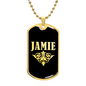 Jamie v02a - 18k Gold Finished Luxury Dog Tag Necklace
