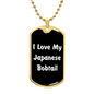 Love My Japanese Bobtail v3 - 18k Gold Finished Luxury Dog Tag Necklace