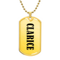 Clarice v01 - 18k Gold Finished Luxury Dog Tag Necklace