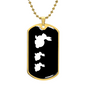 Mama Rabbit With 2 Kittens v3 - 18k Gold Finished Luxury Dog Tag Necklace