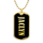 Jaclyn v02 - 18k Gold Finished Luxury Dog Tag Necklace