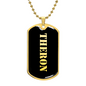 Theron v2 - 18k Gold Finished Luxury Dog Tag Necklace