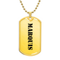 Marquis - 18k Gold Finished Luxury Dog Tag Necklace