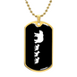 Mama Bear With 3 Cubs v3 - 18k Gold Finished Luxury Dog Tag Necklace