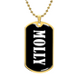 Molly v01w - 18k Gold Finished Luxury Dog Tag Necklace
