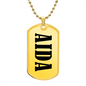 Aida v01 - 18k Gold Finished Luxury Dog Tag Necklace