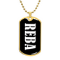Reba v03 - 18k Gold Finished Luxury Dog Tag Necklace