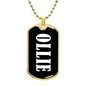 Ollie v03 - 18k Gold Finished Luxury Dog Tag Necklace