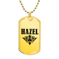Hazel v01a - 18k Gold Finished Luxury Dog Tag Necklace