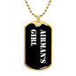 Airman's Girl v3 - 18k Gold Finished Luxury Dog Tag Necklace