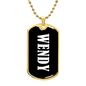 Wendy v01w - 18k Gold Finished Luxury Dog Tag Necklace