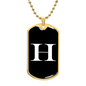 Initial H v3a - 18k Gold Finished Luxury Dog Tag Necklace