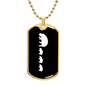 Mama Hippo With 3 Calves v3 - 18k Gold Finished Luxury Dog Tag Necklace