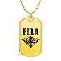 Ella v01a - 18k Gold Finished Luxury Dog Tag Necklace